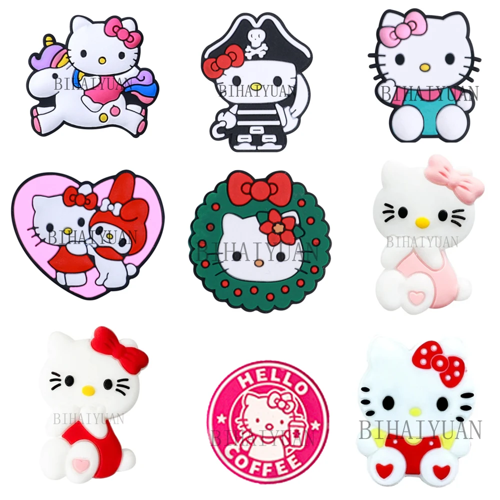 

10pcs Sanrio Hello kitty focal Silicone beads Teether Jewelry Beads Food Grade For pen Pacifier Chain