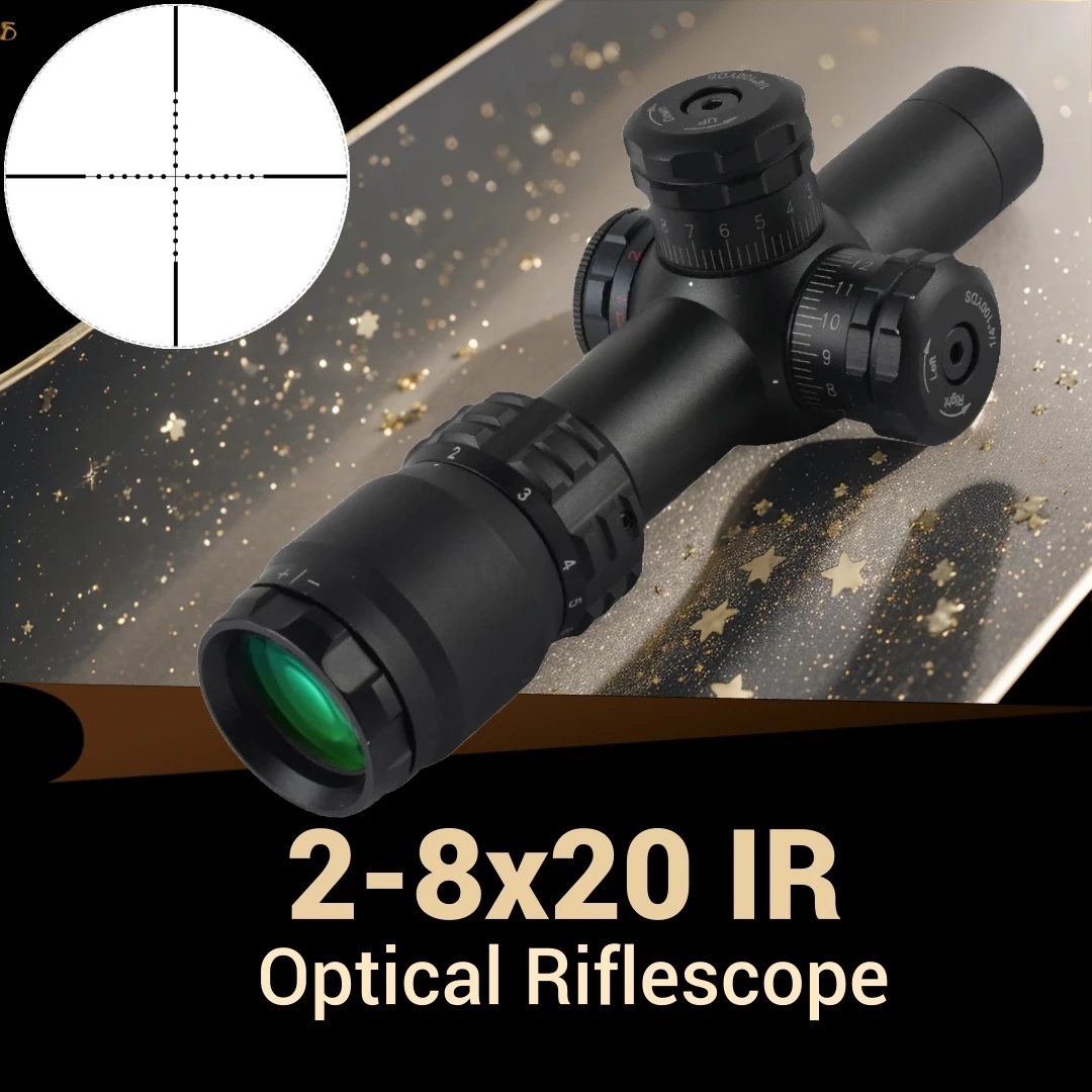 

2-8x20 IR Rifle Scopes Outdoor Tactical Rifle Green Red Dot Scopes Crosshair RifleScope Hunting Illumination Reticle Sight
