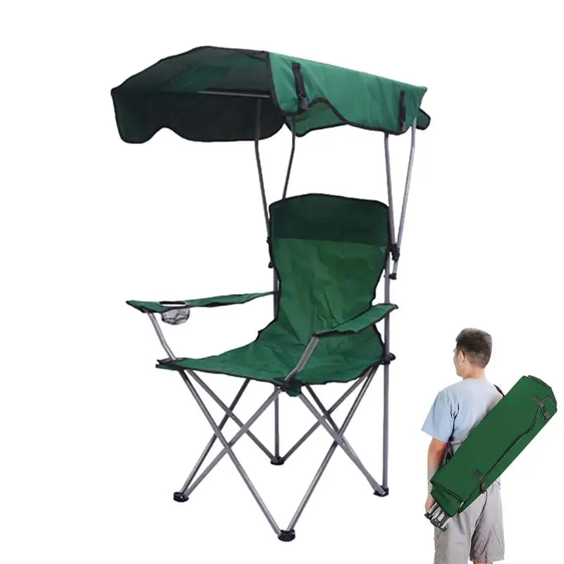 

Folding Canopy Chair With Shade Portable Recliner Beach Chair For Outdoor Lawn Camping Picnic Fishing Comfortable Gap