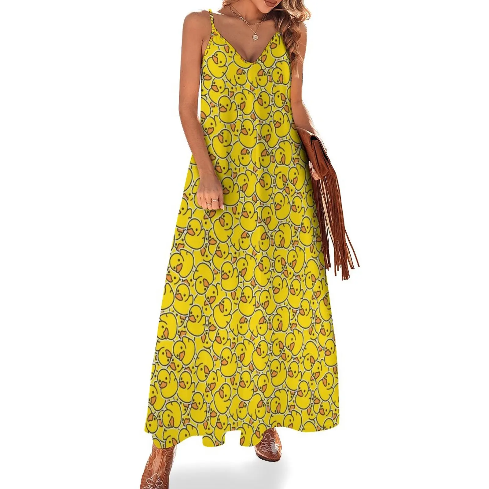 

Yellow Classic Rubber Duck Sleeveless Dress dress party night dress summer 2024 women summer clothes women summer 2024