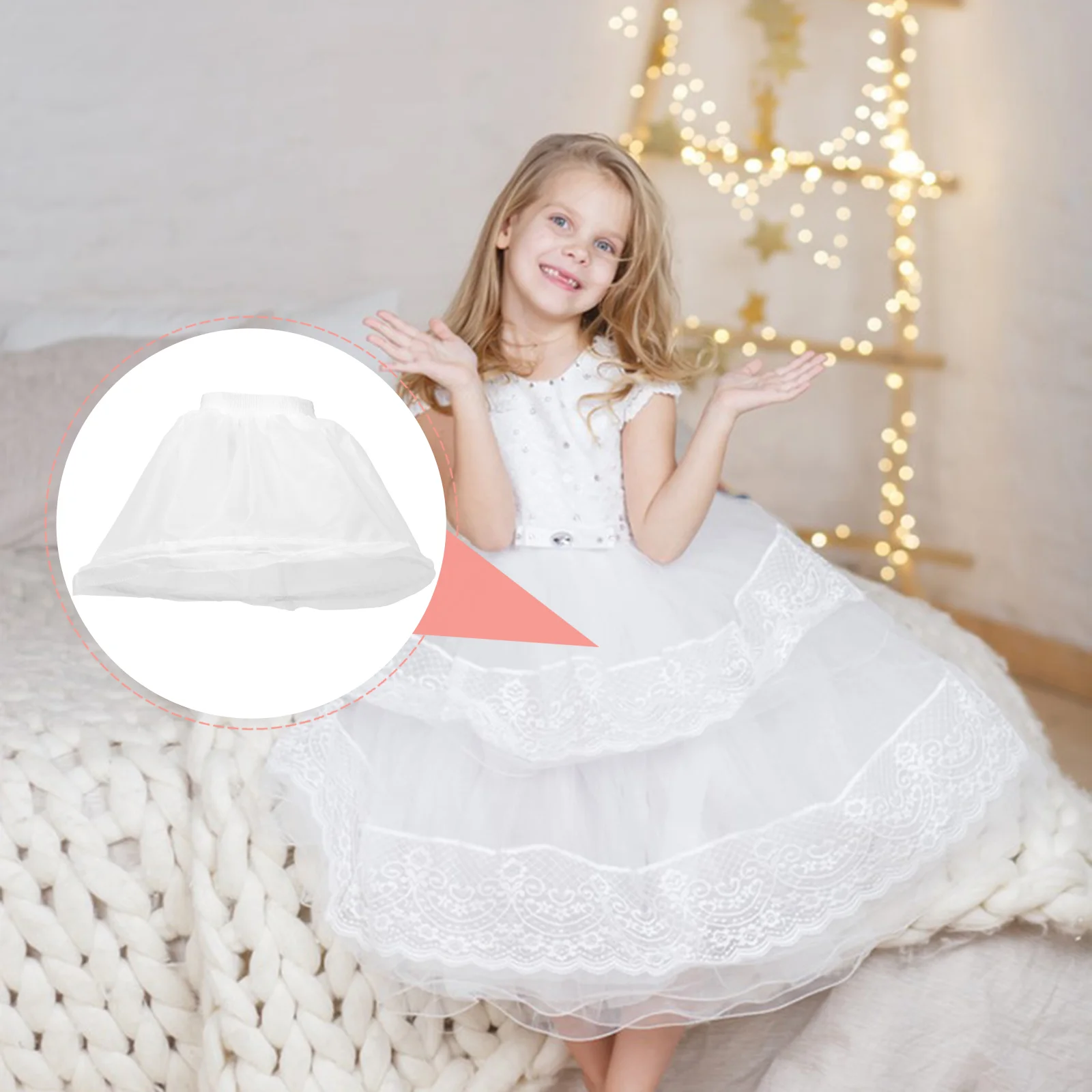 

Slip Dress Children's Panniers Girl Crinoline Decorative Petticoat for Skirt Underskirt White Comfortable Girls Dresses