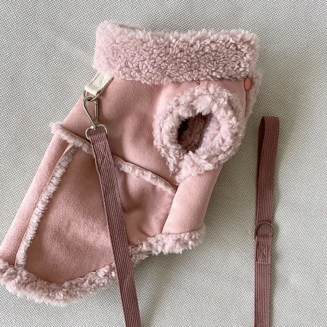 Classic Solid Dog Vests Winter Fleece Warm Pet Dog Clothes For Small Medium Dogs Jackets Cats Fall Clothes Traction Warm Vest 5