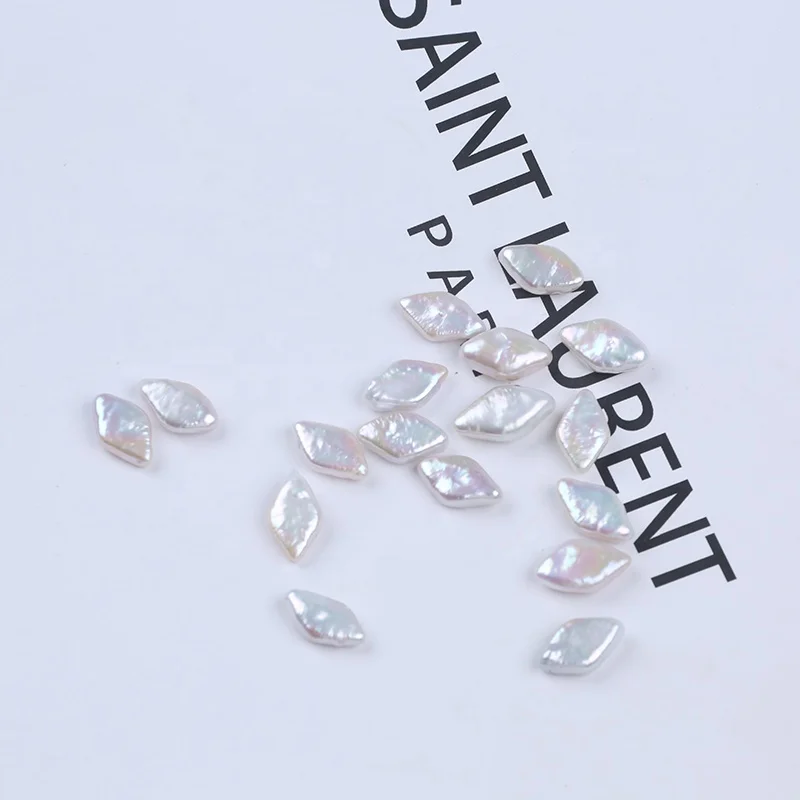 

Baroque Rhombus Shape Loose Pearls 8-10*13-18mm Natural Freshwater Pearl Beads DIY Earrings Pendant Accessories
