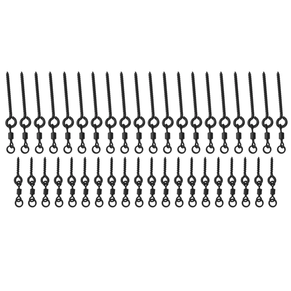 40PCS 스테인레스 스틸 낚시 미끼 나사 스위블로 빠른 교체 가능 잉어 낚시 커넥터 S/L 잉어 낚시 링 잉어 낚시용