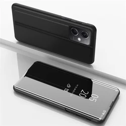 Luxury Mirror Flip Plating Stand Phone Case Cover for POCO M3 (Black)