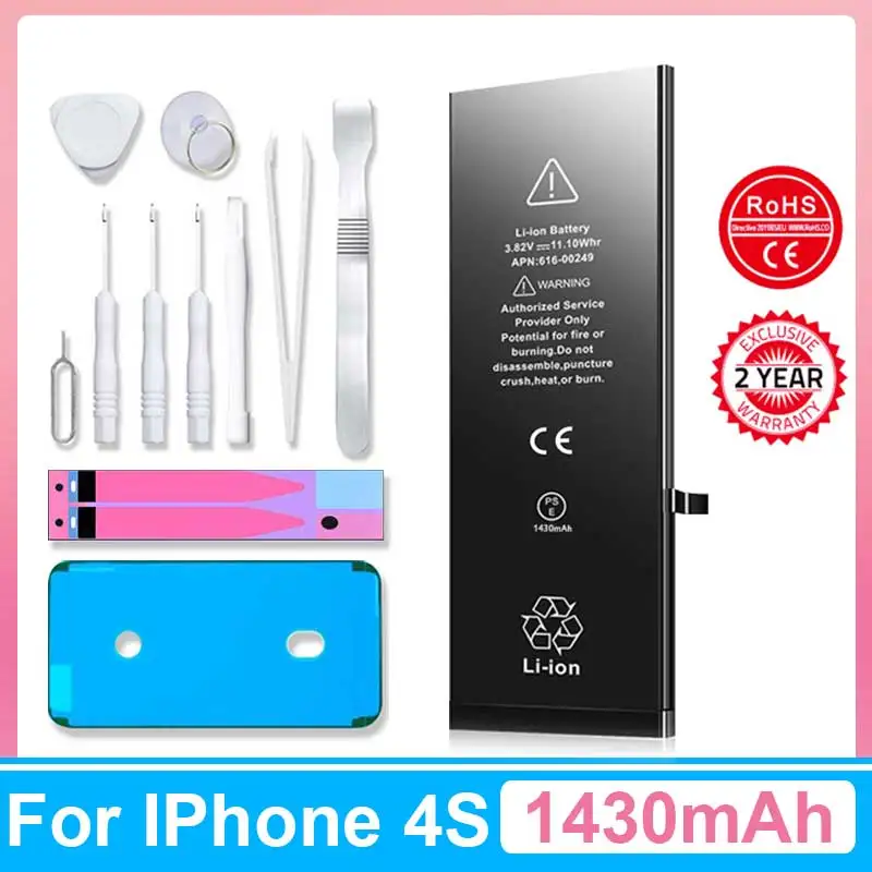 Batteria Del Telefono Xdou 2023 Per Iphone 4S Iphone4S Con Kit Di Strumenti Di Riparazione Gratuiti Sostituzione Bateria Originale Ad Alta Capacità Da