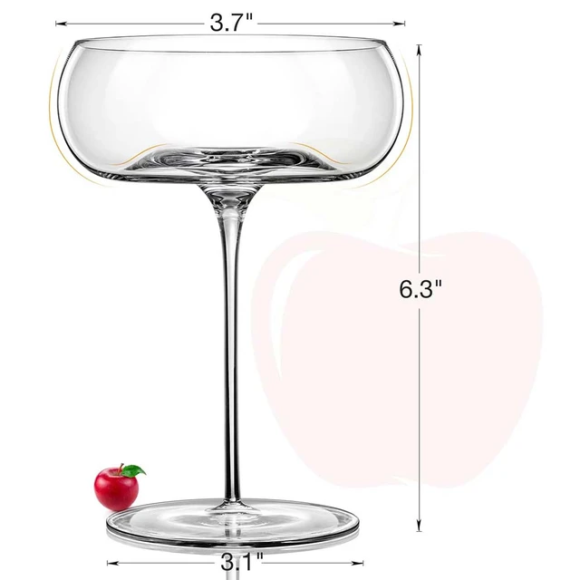 Opulent Rounded Coupe Cocktail Glasses, Set of 4