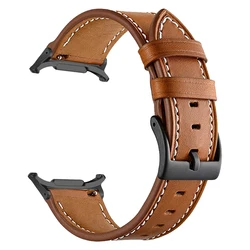 Premium Leather Strap for Smart Watch - Elegant Wristband Bracelet Accessory (Leather Black)
