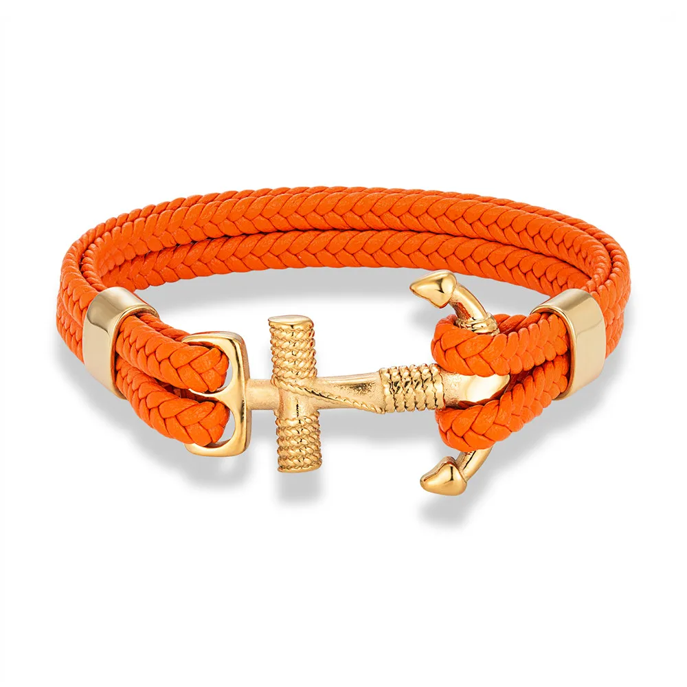 MKENDN Navy Style Men Vintage Anchor Bracelet Handmade Woven