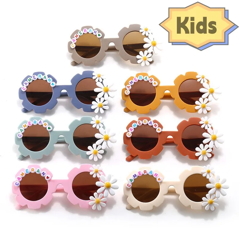 

Round Frame Kids Flower Sunglasses Baby New Fashion Creative UV400 Sun Glasses Children Cute Outdoor Eyewear Party Decoration