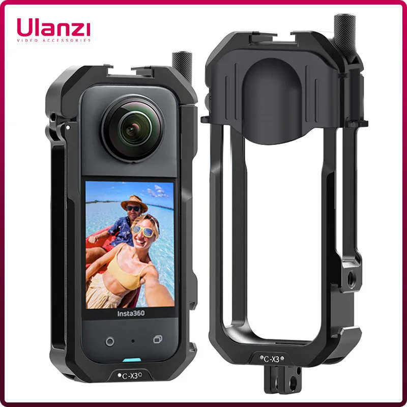 

Ulanzi Insta360 X3 Metal Protective Cage Panoramic Action Camera Case Rig with Cold Shoe Mount for insta360 ONE X3 Accessories