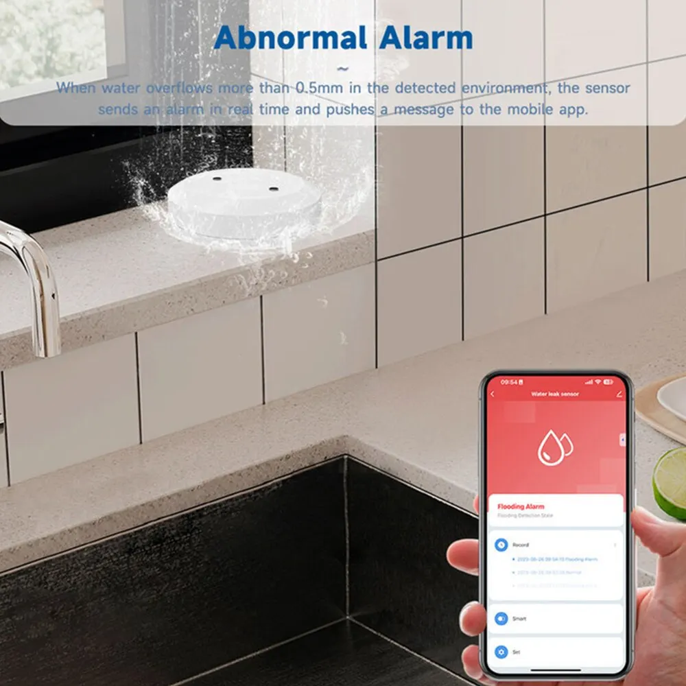 Tuya Zigbee Water Immersion Sensor Water Leak Detector Leakage Protection Sensor