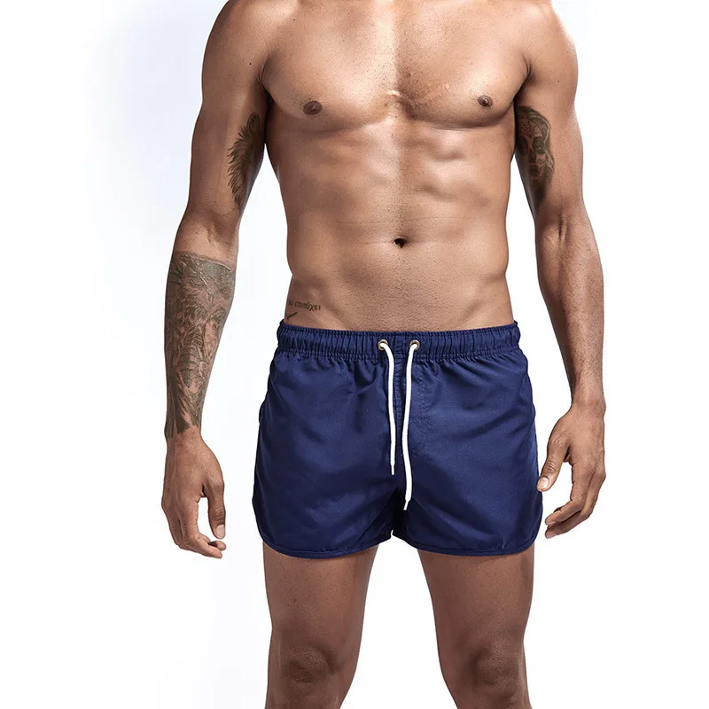 Men Summer Shorts High Elastic Waist Drawstring Beachwear
