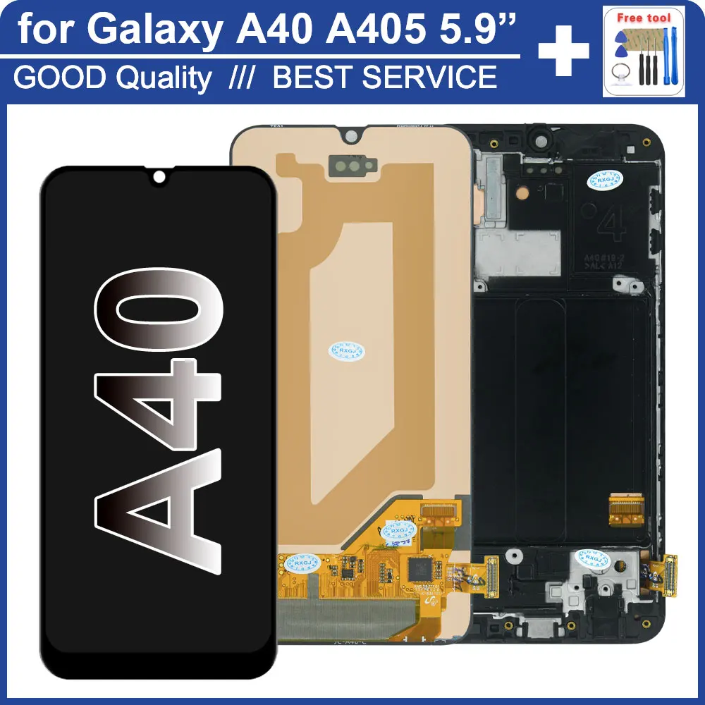ЖК-дисплей AMOLED для Samsung Galaxy A40, сменный сенсорный экран с дигитайзером для Samsung A40, экран A405F, A405FM, A405S