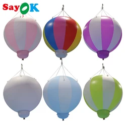 SAYOK PVC Inflatable Hot Air Balloon 3ft/5ft Inflatable Strips Balloon with Stand for Advertising Events Birthday Party Decor
