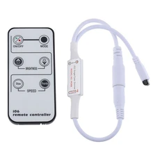 

(1 Pack) Mini Remote Control Dimmer For Single Color LED Strip/LED Ribbon/LED Tape, 12VDC 6A, 72W, IR 6 Key Remote Controller, W