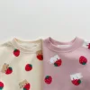 Spring & Autumn Cute Set Baby Girls Fashion Strawberries Pullover Tops + Cotton Sweatpants Boys 2pcs Suit High Quality Tracksuit 5
