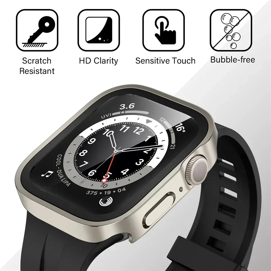 Abdeckung für Apple Watch 10 Gehäuse 46 mm 42 mm 45 mm 41-44-40 mm Displayschutzfolie aus gehärtetem Glas Serie 7 8 9 SE 5 Apple Watch-Zubehör – Detail 27