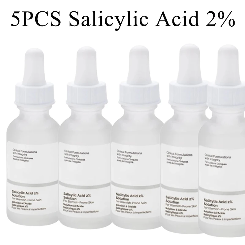 

5PCS Original Salicylic Acid 2% Solution Essence 30ml Acne Spot Removing Pores Unclog Face Skin Care Oil-control Clear