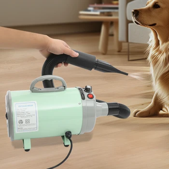 2200W Pet Hair Dryer, Adjustable Design Wind Speed, Electric Dog Cat Hair Dryer, Pet Drying Machine with 4 Nozzles 1
