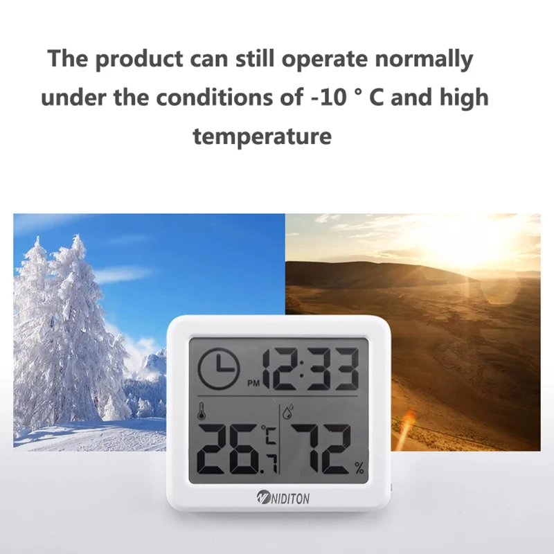 Large Display Digital Desk Clock with Temperature and Humidity Features for Home and Office Décor