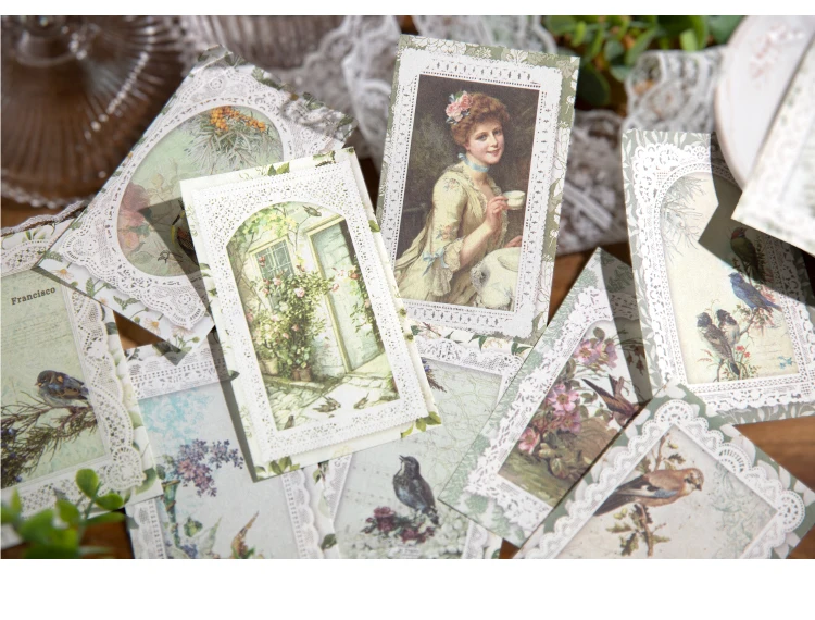 Yoofun 50 teile/paket Vintage Ästhetische Damen Schmetterlinge Blume Scrapbooking Decor Material Papiere Journal Geschenke DIY Schreibwaren – Detail 10