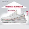 Men elevator shoes height increased shoes sneakers height increasing shoes Man increase 6-8cm 2