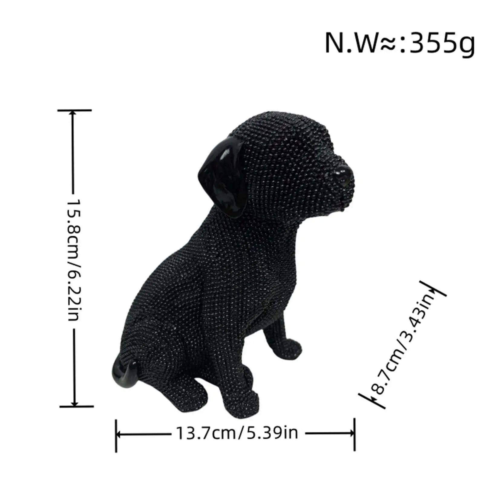 Dog Statue Puppy Collectible Simple Modern Statue Animal Sculpture for Cabinet Office Living Room Table Centerpiece Home Decor