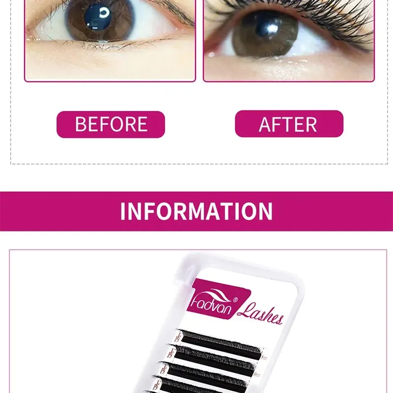 FADVAN W 3D 4D 5D 8-12/8-14mm Wimpern Wimpernverlängerung W-Form C/D Curl Neuartige Hybrid-Volumen Make-up Faux Mink Wimpern – Detail 11