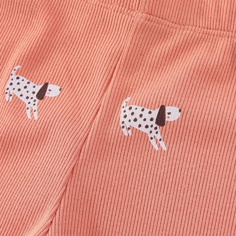 ليتل مافين 2025 الخريف الربيع الصغار الفتيات السراويل سراويل قطنية ملابس الاطفال الكرتون الكلاب طماق ملابس الأطفال