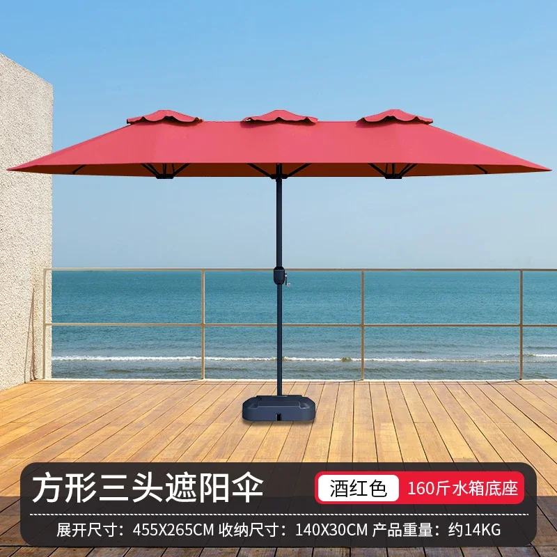 Outdoor Garden Umbrella Beach Accessories Large Umbrellas Square Parasol De Plage Fixing Sunshade Patio Furniture Skewer Camping