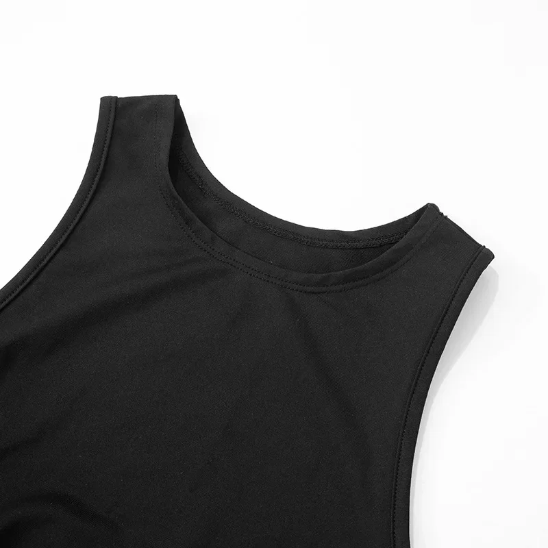 Camisetas de verano informales de color sólido Y2k, nuevas, a la moda, ajustadas, huecas, sexys, cortas, para mujer, sin mangas, con cremallera y cuello redondo, camiseta sin mangas para mujer
