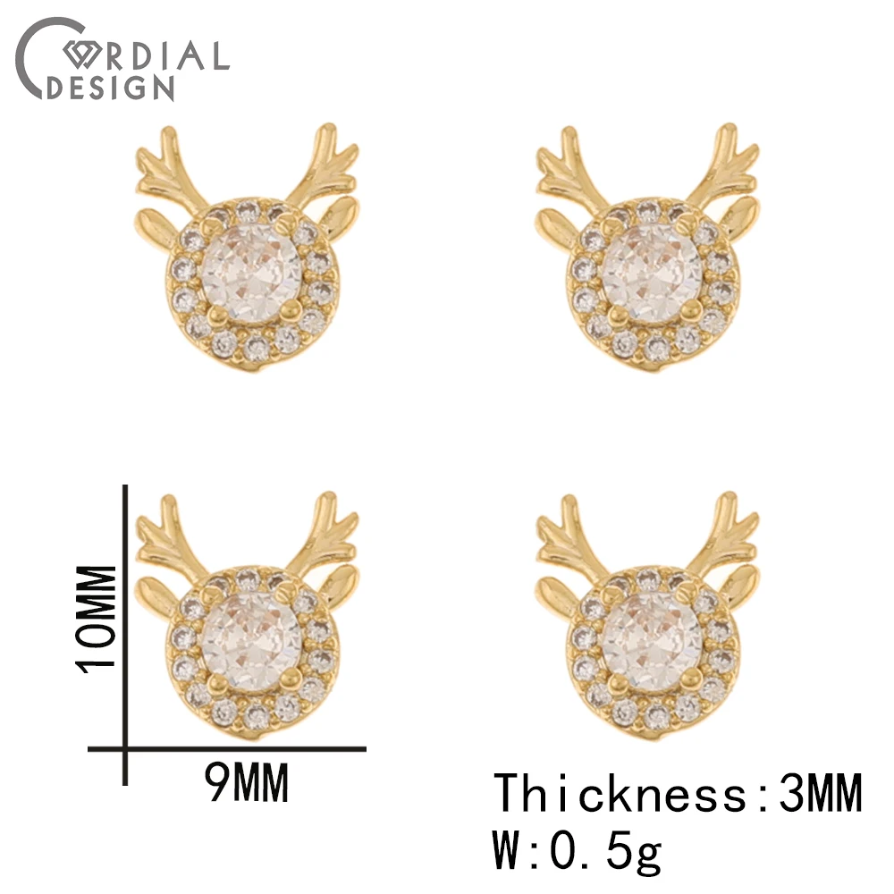 Cordial Design 50Pcs DIY Fingernail Accessories/Cubic Zircon/Multi Shapes/Genuine Gold Plating/Jewelry Findings & Components - cordial