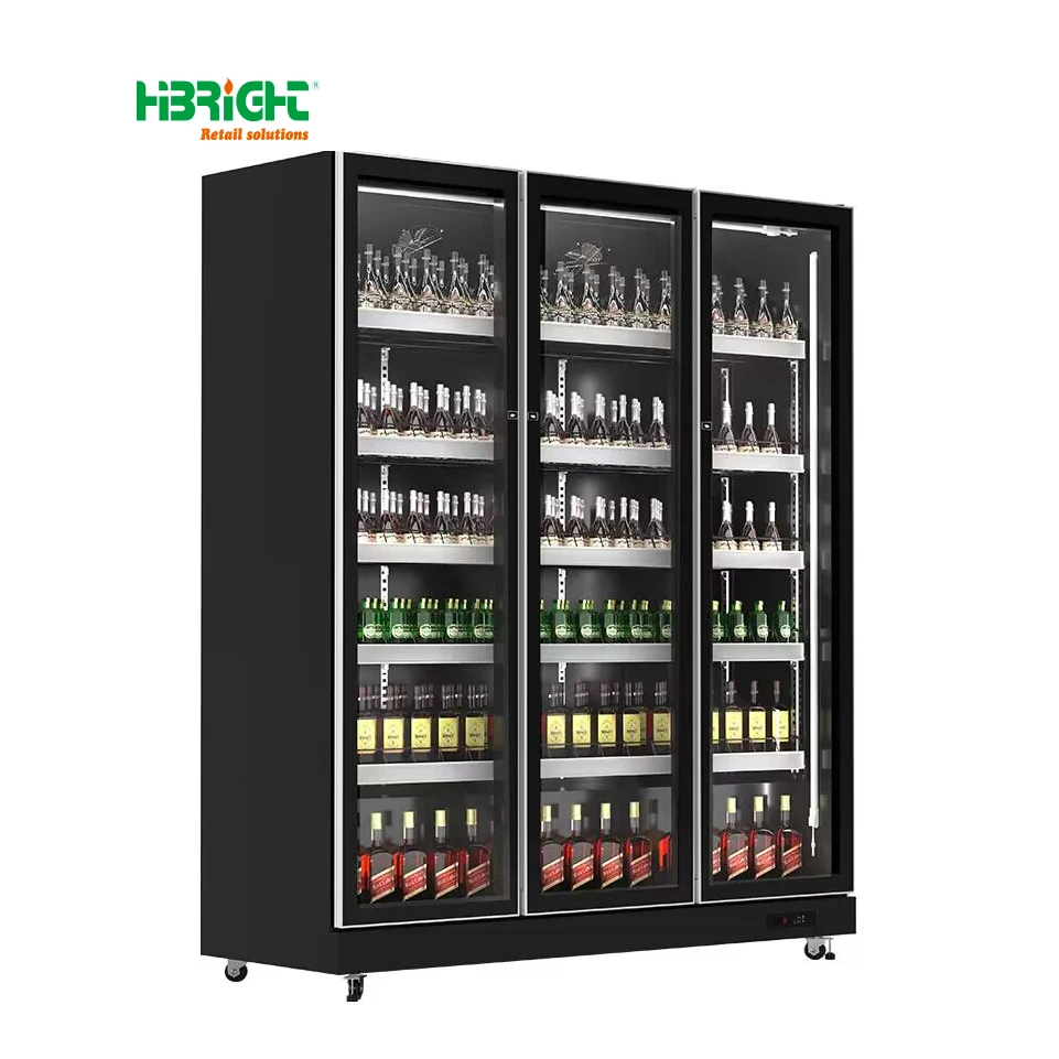 Energy-Saving Supermarket Upright Chiller Fast Cooling Vertical Display Cooler