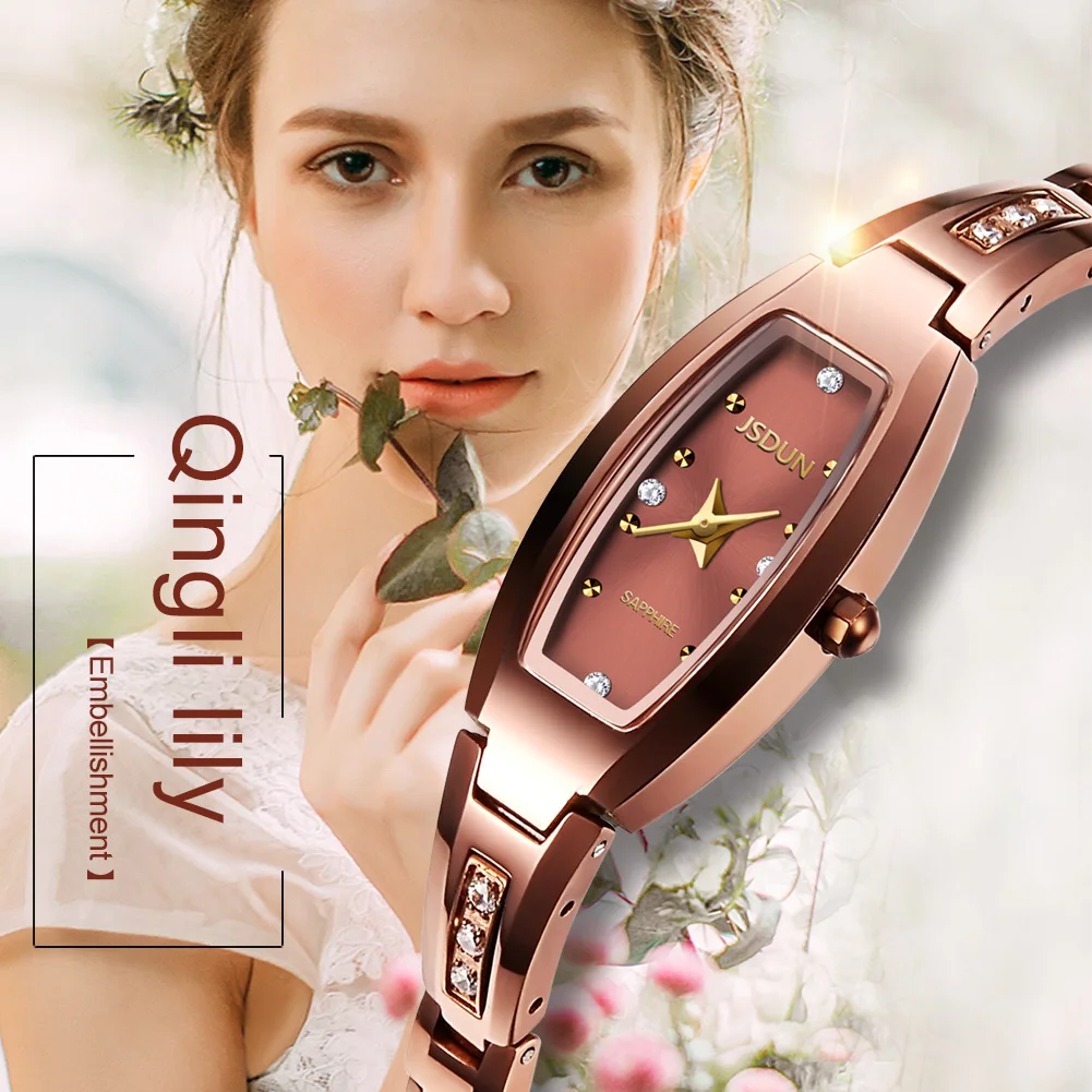 JSDUN 6530 Women Watch Luxury Imported Movement Quartz Watch HD Sapphire Waterproof Tungsten Steel Elegant Diamond Women Watch 2