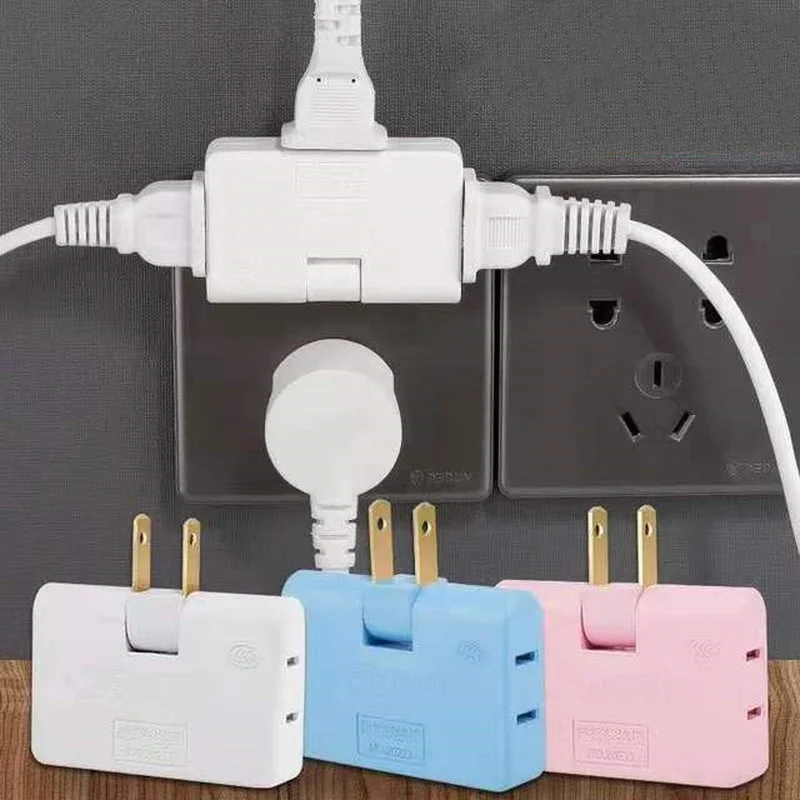Plug Adapter US Plug 2500W Portable Rotation Power Plug Socket Adapter Converter 180 Degree Multi-plug Ultra-thin Foldable Charger