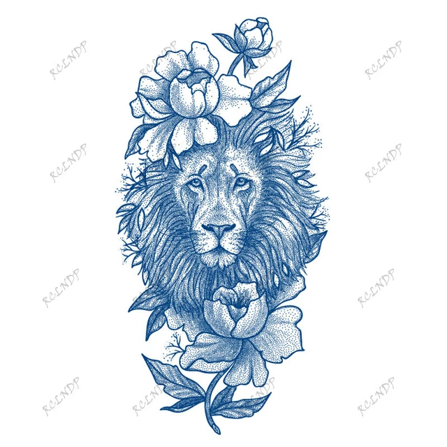 Waterproof Temporary Juice Tattoo Sticker Lion Wings Flower Guitar Forest  Wolf Skull Flash Tatoo Fake Tatto Art for Men Women - AliExpress