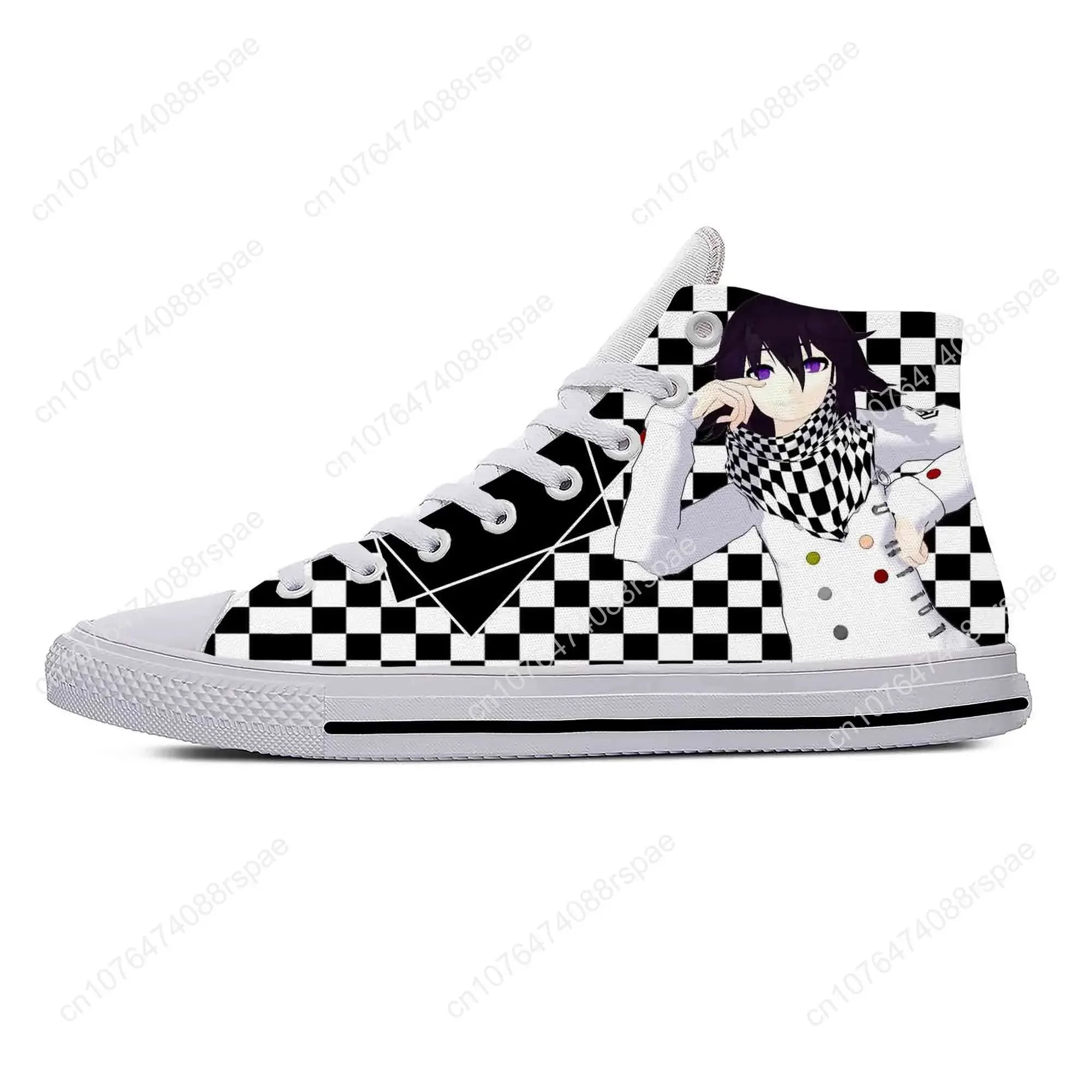 Anime Cartoon Manga Kokichi Ouma Oma Danganronpa Casual Cloth Shoes High Top Lightweight Breathable 3D Print Men Women Sneakers