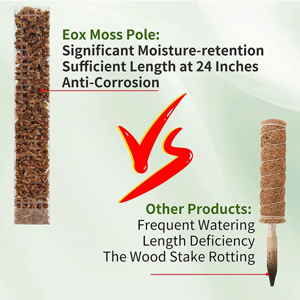 2/4/6Pcs Climbing Plant Water Moss Column Indoor Moss Pole Plants Plastic Pole Sphagnum Support Potted Support Accessory