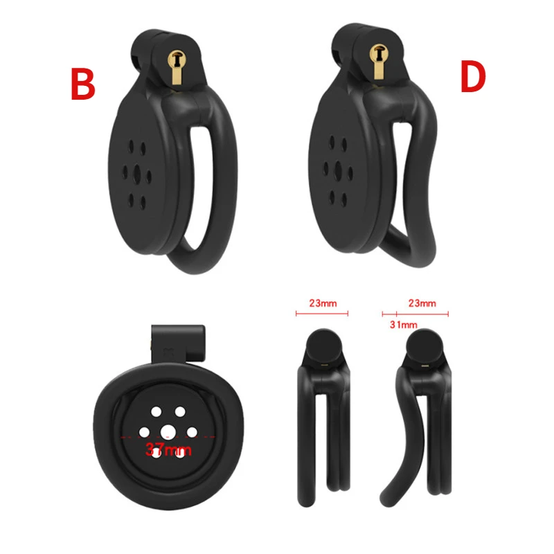 New Super Small Flat Male Chastity Cage Set With 4 Penis Lock Cock Ring Cobra Cock Cages Mamba Penis Cage Sex Toys For Men