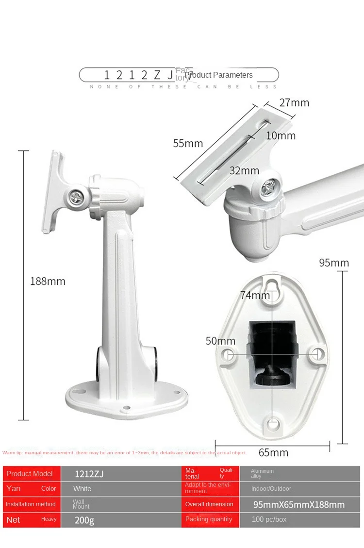 Camera Mounting Bracket Aluminum Video Surveillance Security Camera Mounts Wall Ceiling