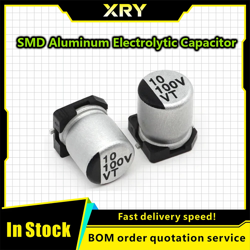 XRY 10PCS/LOT SMD Electrolytic Capacitor 6.3V 10V 16V 25V 35V 50V 63V 100V 400V 22 33 47 100 220 330 470 560 680 1000UF 1~2200UF
