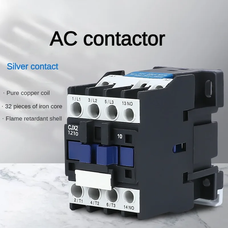 Контактор переменного тока 220 В, трехфазный 380 В, Cjx2-1201 1810 2510 3210 6511 9511 Контактор переменного тока 220 В, трехфазный 380 В, Cjx2-1201 1810 2510 3210 6511 9511