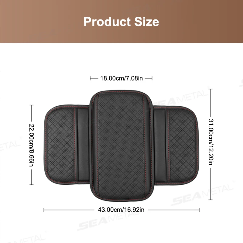 Car Armrest Pad Universal Center Console Protection Cover Anti Scratch With Storage Pocket