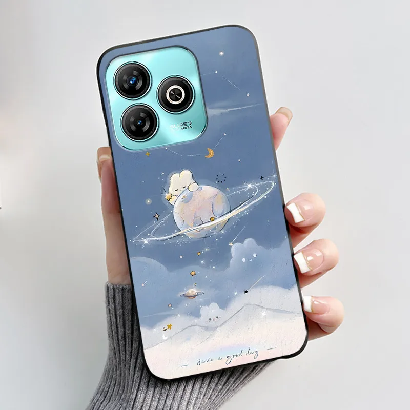 Aesthetic Cute Cat Black Shockproof Silicone Back Cover