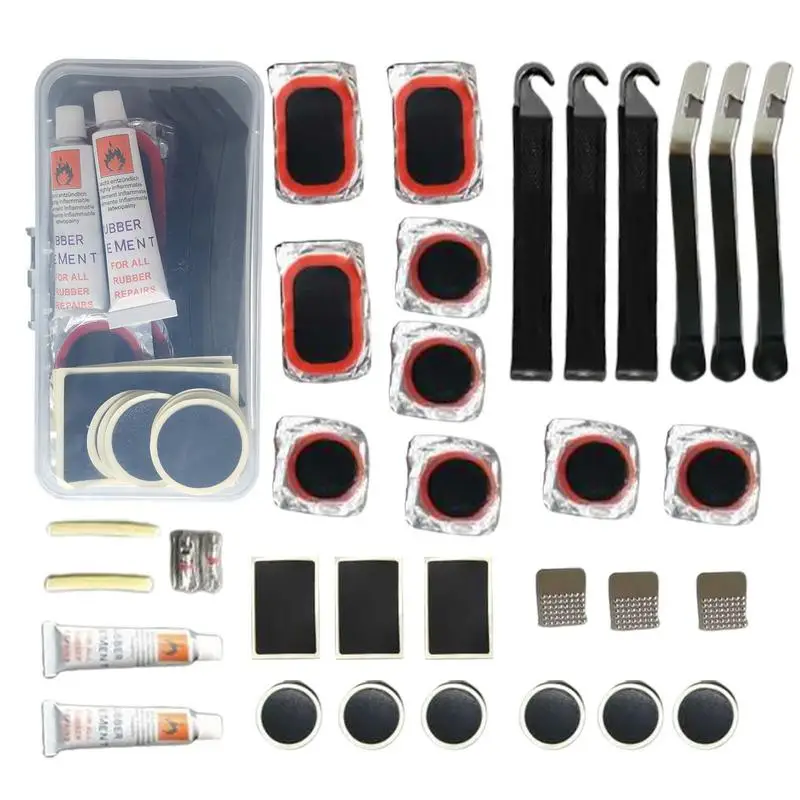 

Bike Tire Repair Kit Portable Fast MTB Bicycle Puncture Repair Kit Urgent Cycling Flat Repair Kit Bike Tire Levers Patches