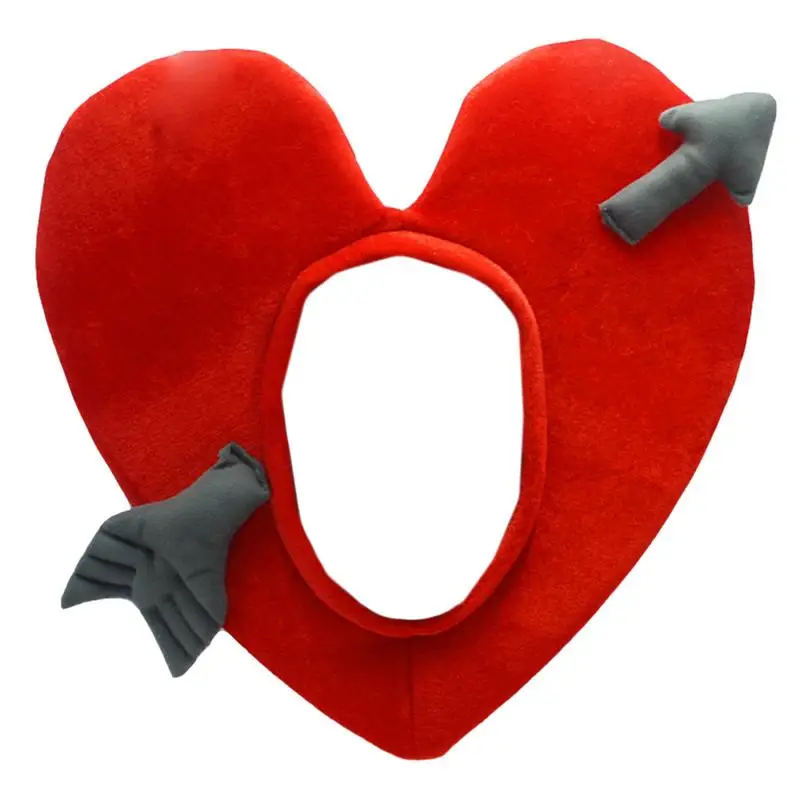 

Heart Headgear Party Performance Photo Props For Adults Kids Fancy Outfit Accessories Plush Cartoon Love Headgear Funny Warm Hat