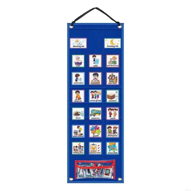 PXPA Daily Routine Chart with 70 Cards Responsibility Daily Schedule Pocket Chart