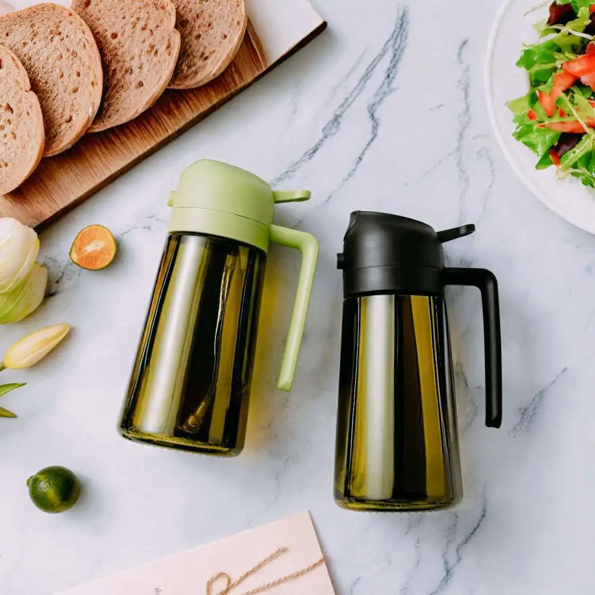 Portable olive oil bottle for cooking and baking