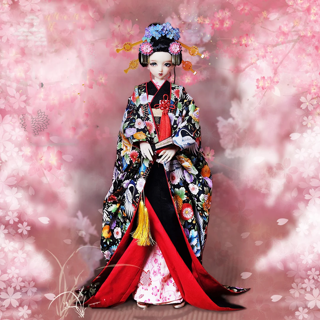 

1/6 1/4 1/3 старинный костюм BJD одежда Furisode кимоно наряд для YOSD MSD SD13 большой девочки SSDF ID75 аксессуары для кукол дяди C2184